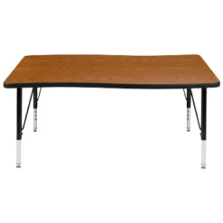 Flash Furniture 28"W X 47.5"L Rectangle Wave Flexible Collaborative Thermal Laminate Activity Table - Height Adjustable Short Legs -Flash Furniture GUEST f171fa3c f4d8 455b 9b33 a7c0e8942b3a