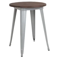 Flash Furniture 24" Round Metal Indoor Table With Rustic Wood Top -Flash Furniture GUEST f20f342c e956 4c9f 84d6 f5056111d6ef