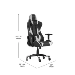 Flash Furniture X20 Gaming Chair Racing Office Computer PC Adjustable Chair With Reclining Back And Transparent Roller Wheels -Flash Furniture GUEST f249a4c6 f007 4211 ba35 9ad658e49383