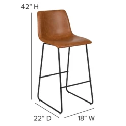 Flash Furniture 30 Inch Commercial Grade LeatherSoft Bar Height Barstools, Set Of 2 -Flash Furniture GUEST f3b95308 08ab 4a89 bfd0 ad4d54b38f00