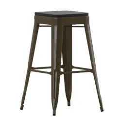 Flash Furniture Cierra Set Of 4 Commercial Grade 30" High Backless Metal Indoor Bar Height Stools With All-Weather Poly Resin Seats 28 Flash Furniture Cierra Set Of 4 Commercial Grade 30" High Backless Metal Indoor Bar Height Stools With All-Weather Poly Resin Seats -Flash Furniture GUEST f4a552bb 423d 40a2 907f 241d964609b8