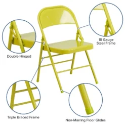 Flash Furniture 4 Pack HERCULES COLORBURST Series Triple Braced & Double Hinged Metal Folding Chair -Flash Furniture GUEST f523371a 62d8 48d2 9263 2697d55359b8