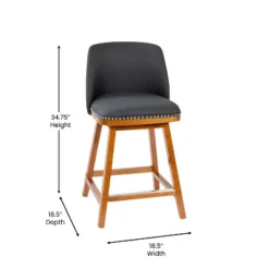 Flash Furniture Julia Set Of 2 Transitional Upholstered Counter Stools With Nailhead Trim And Solid Wood Frames -Flash Furniture GUEST f54008cc 7898 4e48 83d5 69ef2f4f3cf1