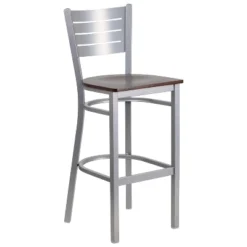 Flash Furniture Silver Slat Back Metal Restaurant Barstool -Flash Furniture GUEST f5568b91 1966 428c 855e 4b4daaba1f0a