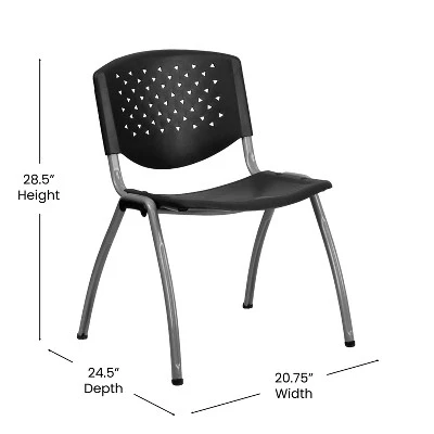 Flash Furniture HERCULES Series 880 Lb. Capacity Plastic Stack Chair With Powder Coated Frame 5 Flash Furniture HERCULES Series 880 Lb. Capacity Plastic Stack Chair With Powder Coated Frame - Image 3