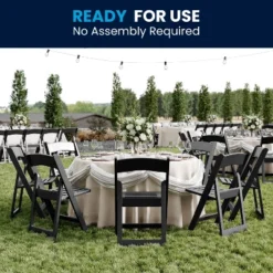 Flash Furniture 4 Pack HERCULES Series 800 Lb. Capacity Resin Folding Chair With Slatted Seat -Flash Furniture GUEST f5828917 383c 4dd1 b0ef e8a14dd945f3