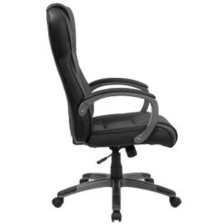 Flash Furniture High Back Black LeatherSoft Executive Swivel Office Chair With Titanium Nylon Base And Loop Arms -Flash Furniture GUEST f585886a 0947 49f7 82e1 94a3ad02bb50