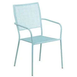 Flash Furniture Commercial Grade Indoor-Outdoor Steel Patio Arm Chair With Square Back -Flash Furniture GUEST f61863e2 3534 4036 90fa c1f8e28c9663