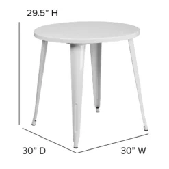 Flash Furniture Commercial Grade 30" Round Metal Indoor-Outdoor Table -Flash Furniture GUEST f695f221 c7ab 444b bee7 e980a0281911