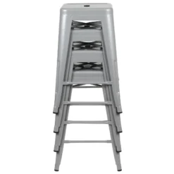 Flash Furniture 24" High Metal Counter-Height, Indoor Bar Stool - Stackable Set Of 4 -Flash Furniture GUEST f69813cc d240 4e0e b391 0d59a4e3bb28