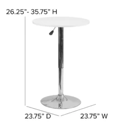 Flash Furniture 23.75'' Round Adjustable Height White Wood Table (Adjustable Range 26.25'' - 35.75'') -Flash Furniture GUEST f7006e39 4041 48ef b609 ab6f161b0a14