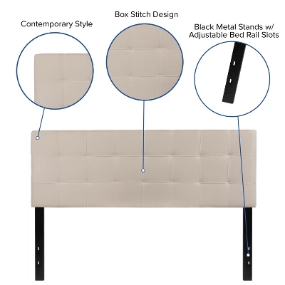 Flash Furniture Bedford Tufted Upholstered Queen Size Headboard In Beige Fabric 5 Flash Furniture Bedford Tufted Upholstered Queen Size Headboard In Beige Fabric - Image 3
