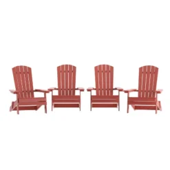 Flash Furniture Set Of 4 Charlestown All-Weather Poly Resin Folding Adirondack Chair -Flash Furniture GUEST f874f89d 8fa5 4f91 8f75 75cf86a8da38