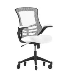Flash Furniture Kelista Mid-Back Swivel Ergonomic Task Office Chair With Flip-Up Arms And Transparent Roller Wheels -Flash Furniture GUEST f949cc23 ad0e 48ff bc07 4268ce5dc733