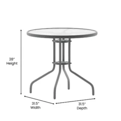 Flash Furniture Bellamy 31.5'' Silver Round Tempered Glass Metal Table 16 Flash Furniture Bellamy 31.5'' Silver Round Tempered Glass Metal Table -Flash Furniture GUEST f96d8597 e566 4b1f 9836 0848348f07e7