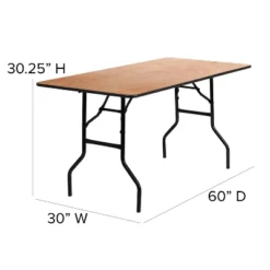 Flash Furniture 5-Foot Rectangular Wood Folding Banquet Table With Clear Coated Finished Top 12 Flash Furniture 5-Foot Rectangular Wood Folding Banquet Table With Clear Coated Finished Top -Flash Furniture GUEST f9d9d1bd c147 4e9f 92e0 3ea56671b2d8