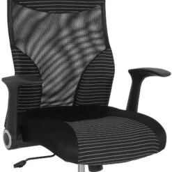 Flash Furniture Milford High Back Ergonomic Office Chair With Contemporary Mesh Design In Black And White -Flash Furniture GUEST f9fd88bc 9a99 444a b12d f1fedefe132e