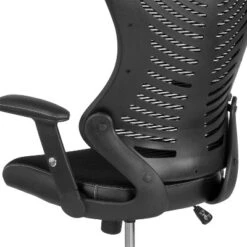 Flash Furniture High Back Designer Black Mesh Drafting Chair With LeatherSoft Sides And Adjustable Arms -Flash Furniture GUEST fa977c48 f656 482f 8742 deffa7b0901f