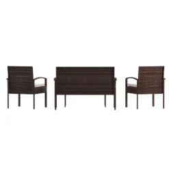 Flash Furniture Aransas Series 4 Piece Patio Set With Steel Frame And Cushions -Flash Furniture GUEST fb194e7b 946a 4a72 a06e b37144d91090
