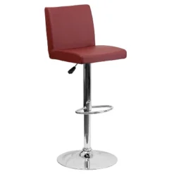 Flash Furniture Contemporary Vinyl Adjustable Height Barstool With Panel Back And Chrome Base -Flash Furniture GUEST fc29998f 7b46 4aed 918f c54eb690828a