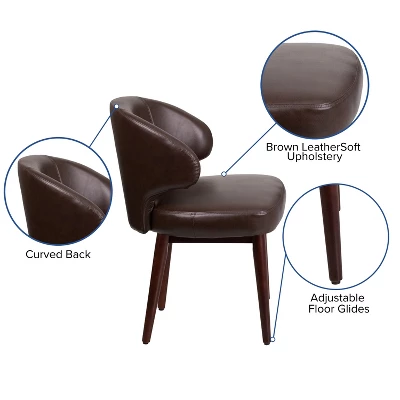 Flash Furniture Comfort Back Series Side Reception Chair With Walnut Legs 11 Flash Furniture Comfort Back Series Side Reception Chair With Walnut Legs - Image 9