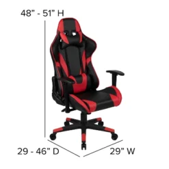 Flash Furniture X20 Gaming Chair Racing Office Ergonomic Computer PC Adjustable Swivel Chair With Fully Reclining Back In Red LeatherSoft -Flash Furniture GUEST fc54d135 e396 45b2 9482 01a7d67f6d65