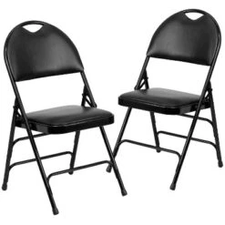 Flash Furniture 2 Pack HERCULES Series Extra Large Ultra-Premium Triple Braced Metal Folding Chair With Easy-Carry Handle -Flash Furniture GUEST fc76b844 ede2 43f8 acae 673f8393c78e