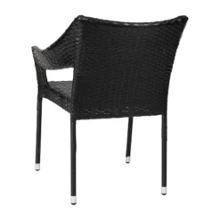 Flash Furniture Ethan Set Of 2 Commercial Grade Stacking Patio Chairs, All Weather PE Rattan Wicker Patio Dining Chairs -Flash Furniture GUEST fcbf4d49 4e09 425e 955a 141efc09aae0 1