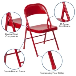 Flash Furniture 2 Pack HERCULES Series Double Braced Metal Folding Chair -Flash Furniture GUEST fccbbfa2 ffd6 4784 bffd e059cbab6ae4