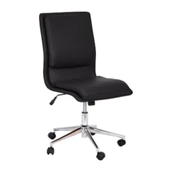 Flash Furniture Madigan Mid-Back Armless Swivel Task Office Chair With Upholstery And Adjustable Metal Base -Flash Furniture GUEST fcce5e8f 45d7 4b28 86c9 6ac1d83a9f26