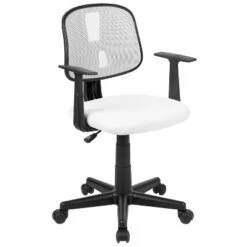 Flash Furniture Flash Fundamentals Mid-Back Mesh Swivel Task Office Chair With Pivot Back And Arms -Flash Furniture GUEST fd081418 05f7 41c4 a1b8 f92e5cd51499