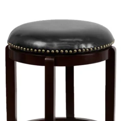 Flash Furniture 24'' High Backless Wood Counter Height Stool With LeatherSoft Swivel Seat -Flash Furniture GUEST fd398609 fa26 48b3 a193 a57038f4b05f