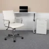 Flash Furniture Work From Home Kit - White Adjustable Computer Desk, LeatherSoft Office Chair And Inset Handle Locking Mobile Filing Cabinet -Flash Furniture GUEST fdf89ef4 c46a 4cff 9e11 3b91c3e67719