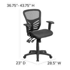 Flash Furniture Mid-Back Transparent Black Mesh Multifunction Executive Swivel Ergonomic Office Chair With Adjustable Arms -Flash Furniture GUEST fe65986f c7b9 4ba9 8be1 4415b5f72b7f