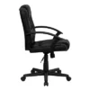 Mid-Back LeatherSoft Ripple And Accent Stitch Upholstered Swivel Task Office Chair With Arms Black Leather - Flash Furniture -Flash Furniture GUEST fe7f300e bc1a 4808 808f 98052f4812b1