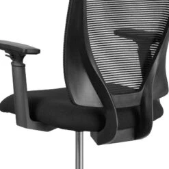 Flash Furniture Ergonomic Mid-Back Mesh Drafting Chair With Black Fabric Seat, Adjustable Foot Ring And Adjustable Arms -Flash Furniture GUEST fe959d3e 5ebd 48a9 9b7c 815ae0506302