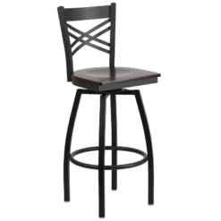 Flash Furniture Black ''X'' Back Swivel Metal Barstool -Flash Furniture GUEST fea69a40 03f2 4008 afde 66c032c9bef7