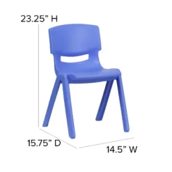 Flash Furniture 4 Pack Blue Plastic Stackable School Chair With 13.25'' Seat Height -Flash Furniture GUEST ff3d138b 5be4 4dc6 a9f8 01d46dbe2393