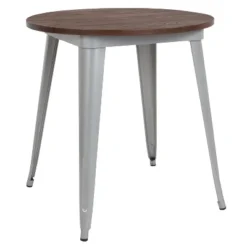 Flash Furniture 30" Round Metal Indoor Table With Rustic Wood Top -Flash Furniture GUEST ff7a00b6 e19b 4ce4 8994 27f5e207a1b9