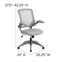 Flash Furniture Mid-Back Mesh Swivel Ergonomic Task Office Chair With Gray Frame And Flip-Up Arms 15 Flash Furniture Mid-Back Mesh Swivel Ergonomic Task Office Chair With Gray Frame And Flip-Up Arms -Flash Furniture GUEST ffe4d2cb f677 4c94 bac4 cbd9e2e74d75